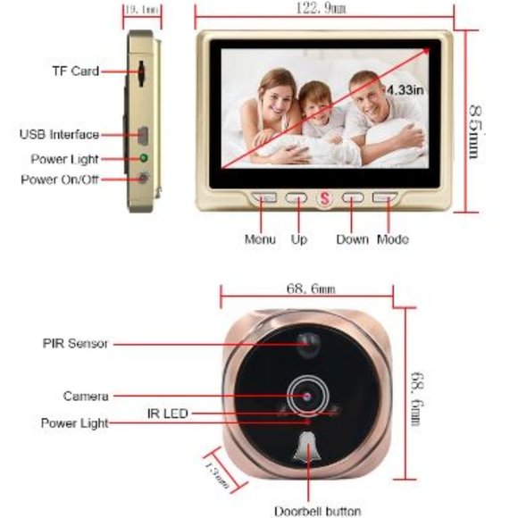 Digital Peephole Door Viewer - Picture 3 of 12